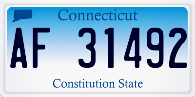 CT license plate AF31492