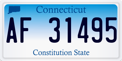 CT license plate AF31495