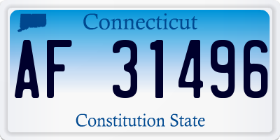 CT license plate AF31496