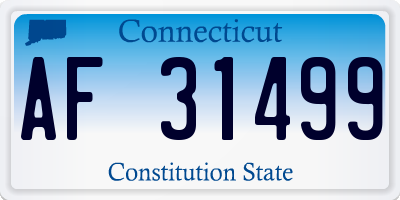 CT license plate AF31499