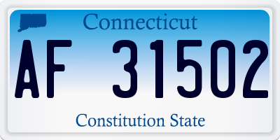 CT license plate AF31502