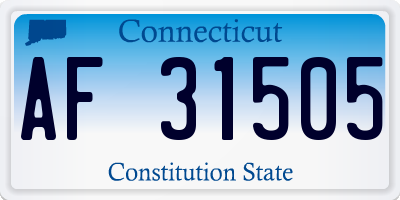 CT license plate AF31505