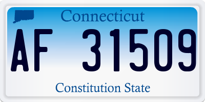 CT license plate AF31509