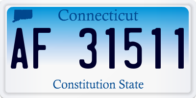 CT license plate AF31511