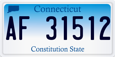 CT license plate AF31512