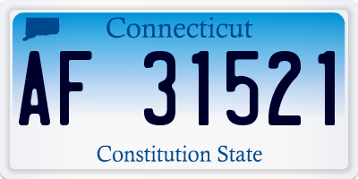 CT license plate AF31521