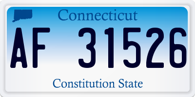 CT license plate AF31526