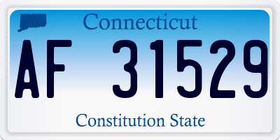 CT license plate AF31529