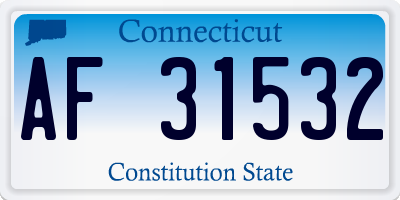 CT license plate AF31532