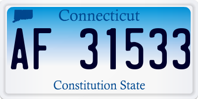 CT license plate AF31533