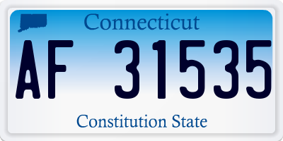 CT license plate AF31535