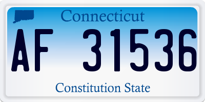 CT license plate AF31536