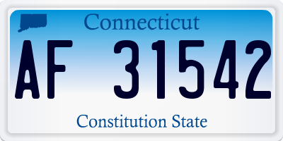 CT license plate AF31542