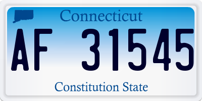 CT license plate AF31545