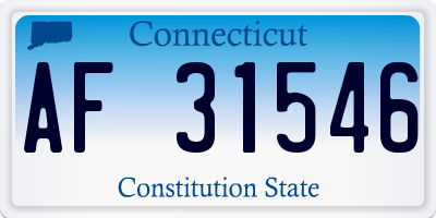 CT license plate AF31546