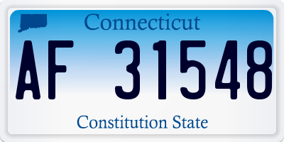 CT license plate AF31548