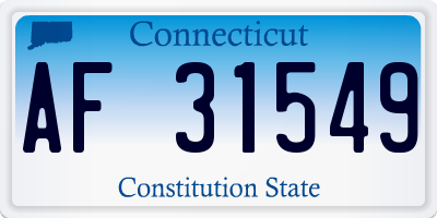 CT license plate AF31549