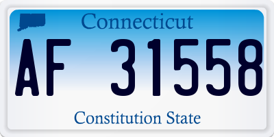 CT license plate AF31558