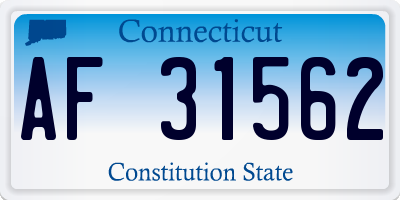 CT license plate AF31562