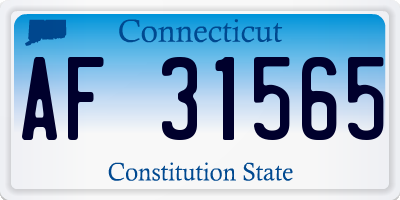 CT license plate AF31565