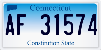 CT license plate AF31574