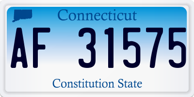 CT license plate AF31575