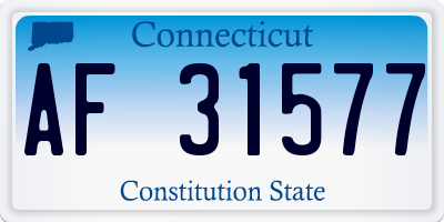 CT license plate AF31577
