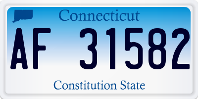 CT license plate AF31582