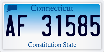 CT license plate AF31585