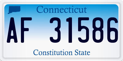 CT license plate AF31586