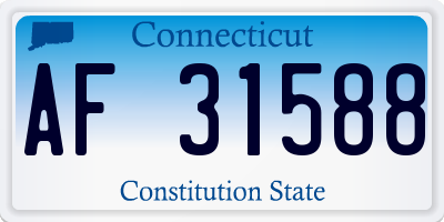 CT license plate AF31588