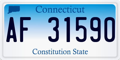 CT license plate AF31590