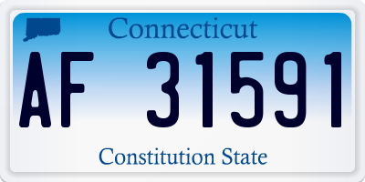 CT license plate AF31591