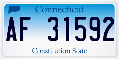 CT license plate AF31592