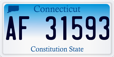 CT license plate AF31593