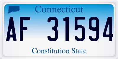 CT license plate AF31594