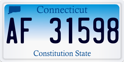 CT license plate AF31598
