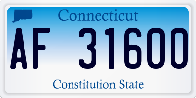 CT license plate AF31600