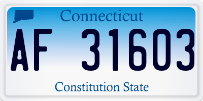 CT license plate AF31603
