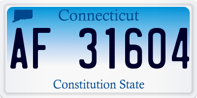 CT license plate AF31604