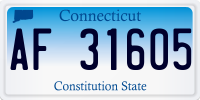 CT license plate AF31605