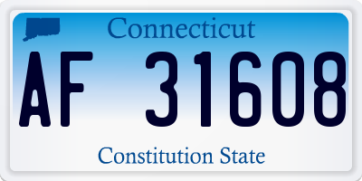 CT license plate AF31608
