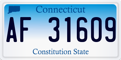 CT license plate AF31609