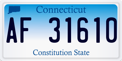CT license plate AF31610