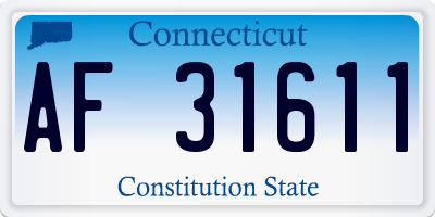 CT license plate AF31611
