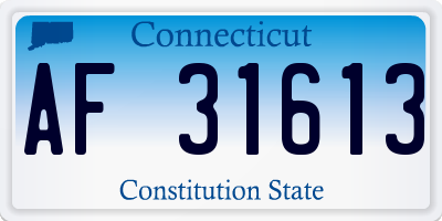 CT license plate AF31613