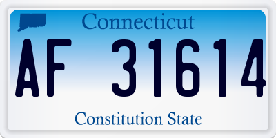 CT license plate AF31614