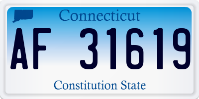 CT license plate AF31619