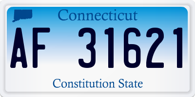 CT license plate AF31621
