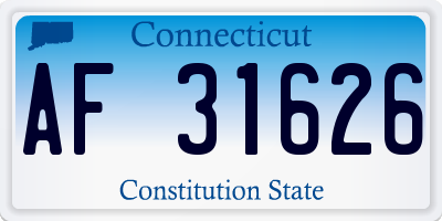 CT license plate AF31626